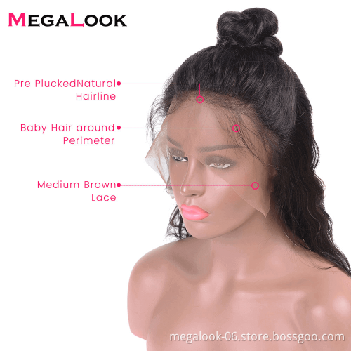 Wholesale Cheap Original Brazilian Virgin Cuticle Aligned Body Wave Human Hair 360 Lace Front Frontal Wigs